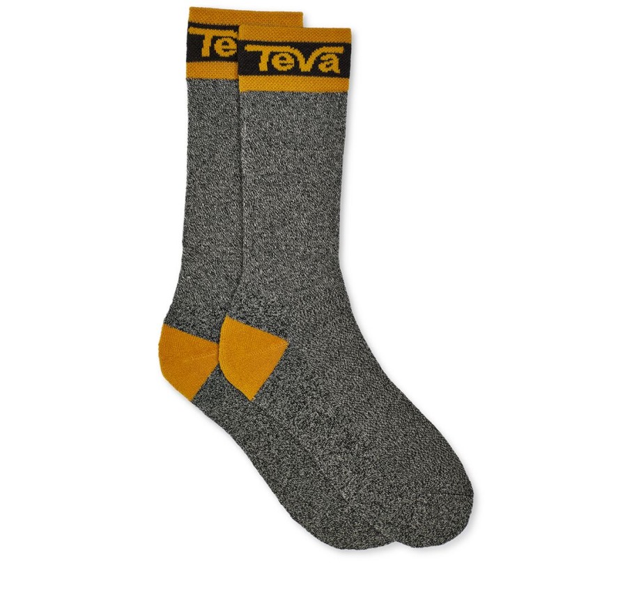 Teva Varsity Crew Socks Black-Sunflower
